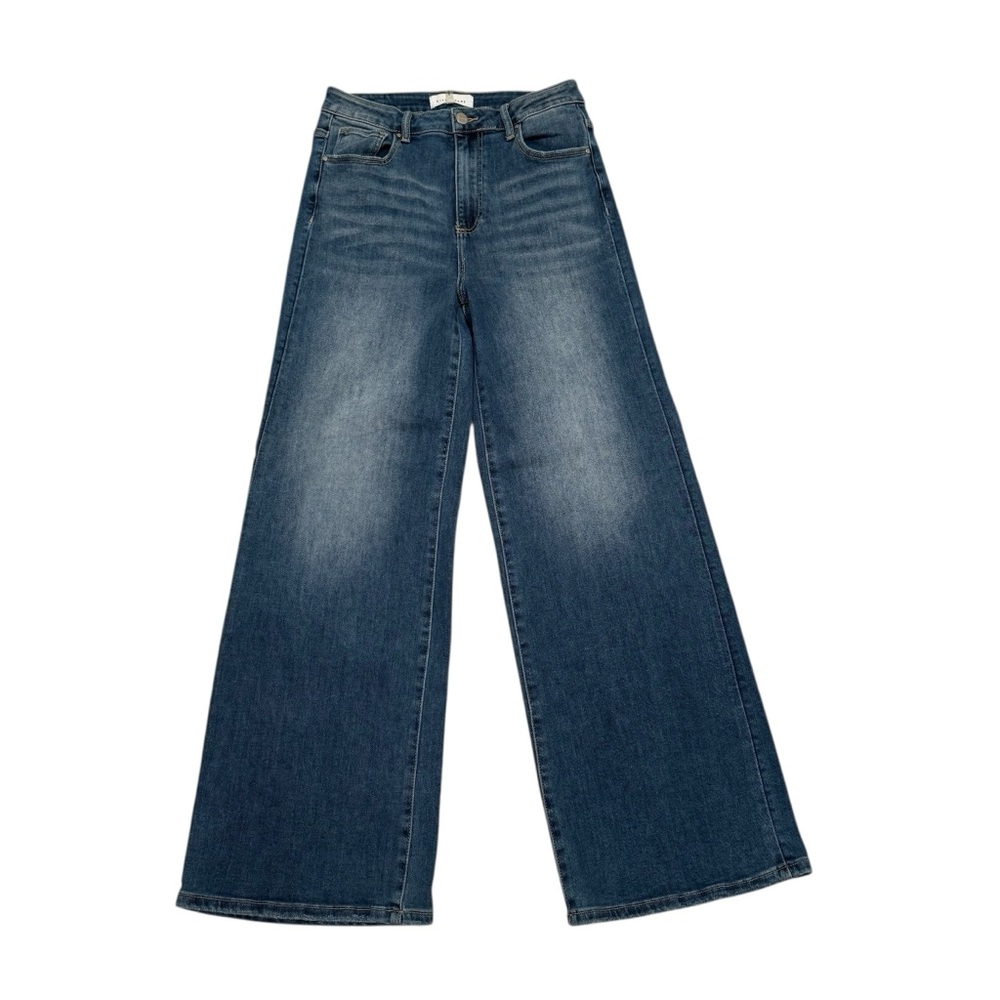 Risen Jeans women's 29 x 29 dark wash wide leg high waist stretchy size 9